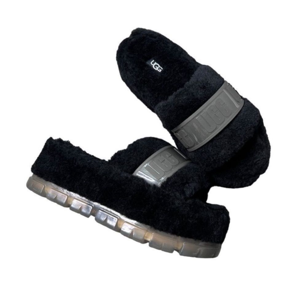 Ugg Fluffita Sherpa Fuzzy Slide Sandals Black Siz… - image 2